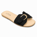 LIVIA Onyx Buckle Slide - Black