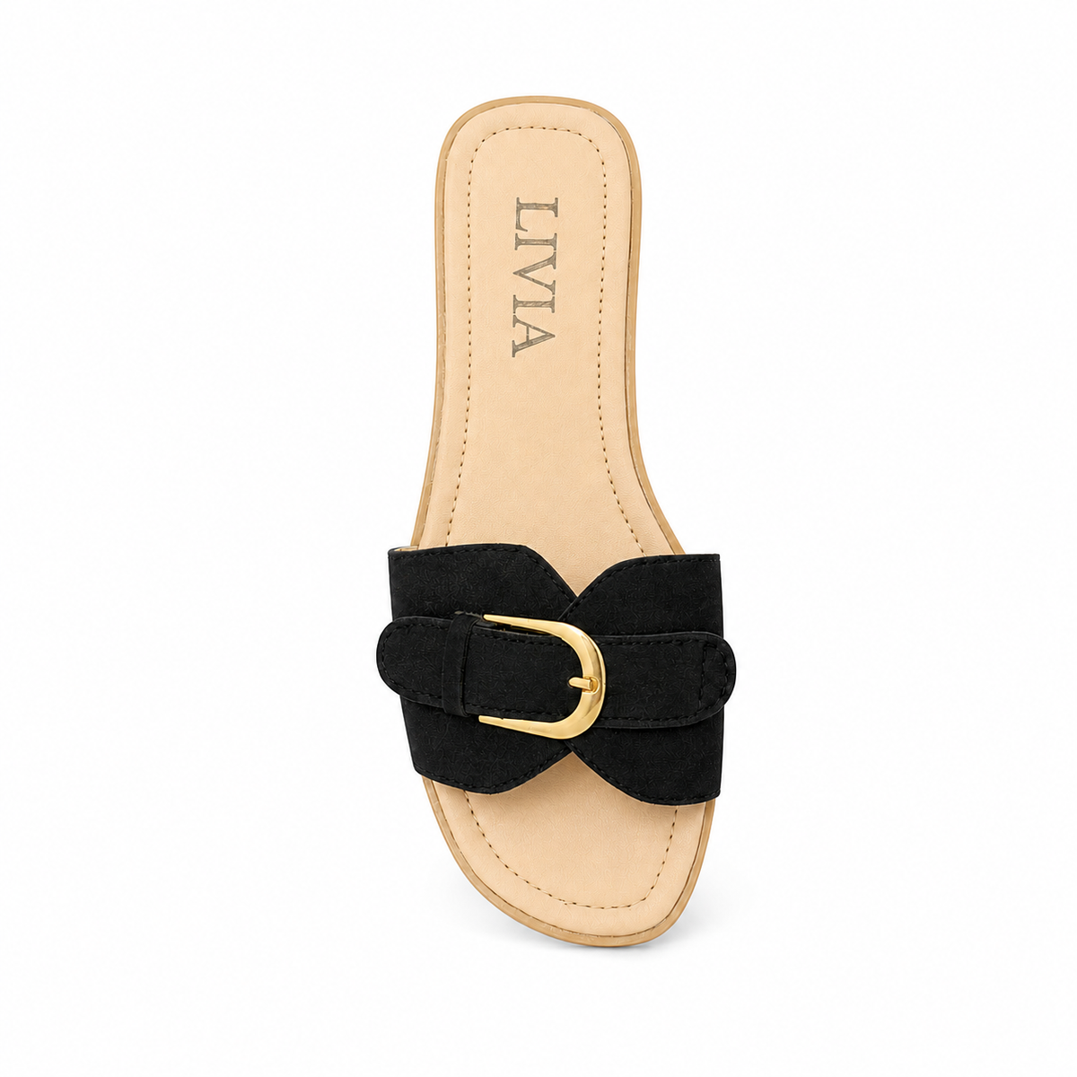LIVIA Onyx Buckle Slide - Black