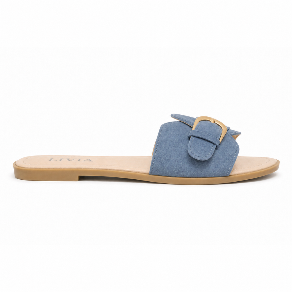 LIVIA Onyx Buckle Slide - Sky