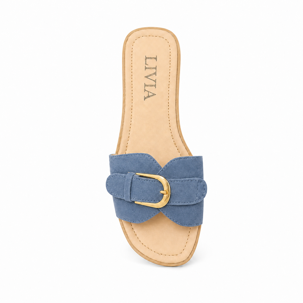 LIVIA Onyx Buckle Slide - Sky