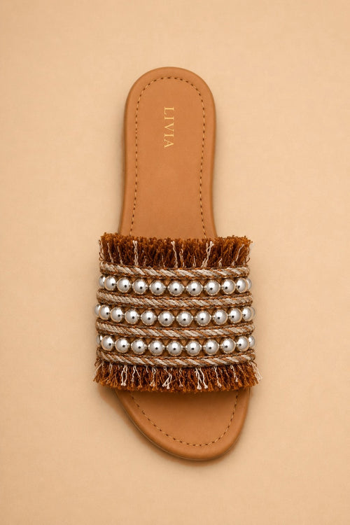 Cognac Fringe Slide