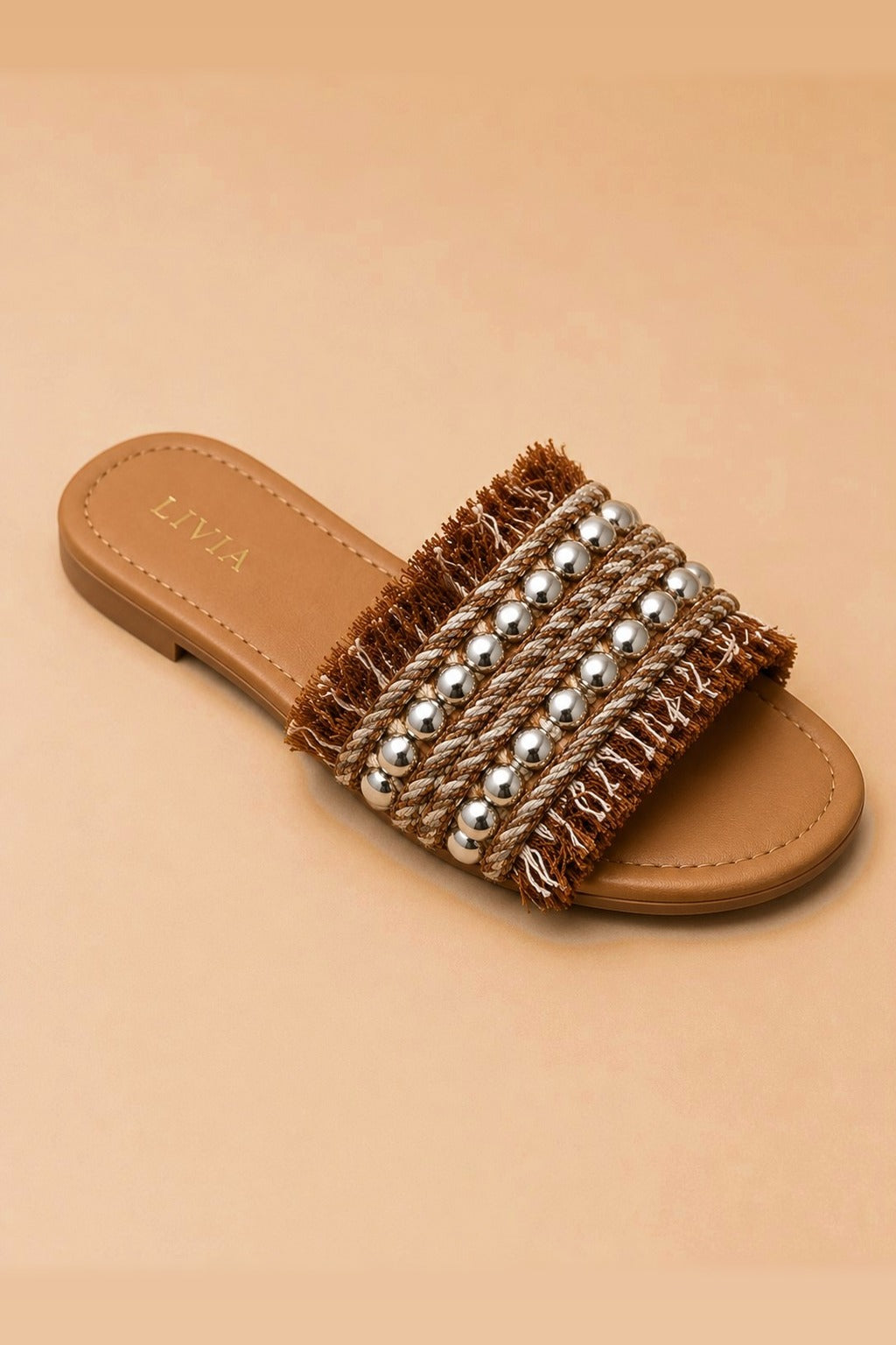 Cognac Fringe Slide