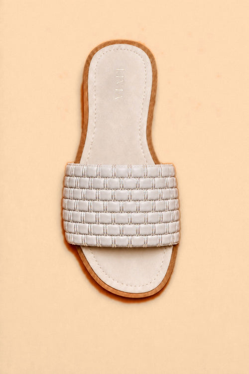 Ivory Woven Slide