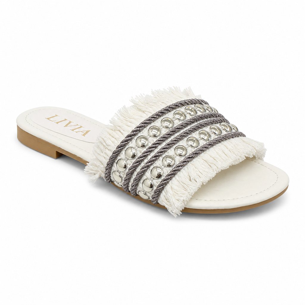 LIVIA Fringe Slide – White