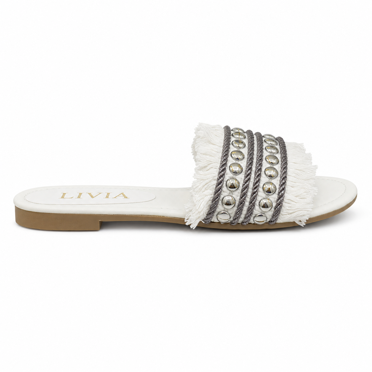 LIVIA Fringe Slide – White